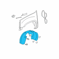 OEM 2013 Cadillac Escalade EXT Fender Liner Diagram - 22860081