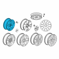 OEM 2007 GMC Acadia Wheel Rim-18X7.5 Aluminum 50 Outside 127X6 Bellcrank *Polished Diagram - 9596179