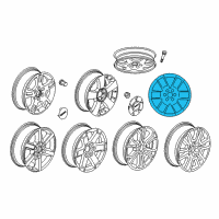 OEM 2015 GMC Acadia Wheel Rim-20X7.5J Aluminum 50 Outside 132X6Xm14 Bellcrank *Chrome Diagram - 22830685