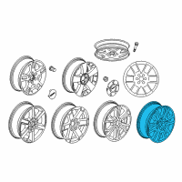 OEM 2011 GMC Acadia Wheel, Alloy Diagram - 22830686