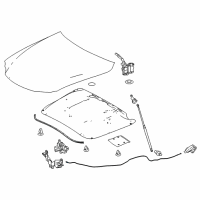 OEM 2016 Lexus IS200t Cable Assembly, Hood Lock Diagram - 53630-53070