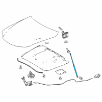 OEM 2017 Lexus IS350 Hood Support Assembly, Right Diagram - 53440-53020