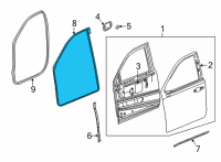 OEM Cadillac Escalade Door Weatherstrip Diagram - 85530938
