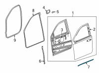 OEM Cadillac Escalade Lower Weatherstrip Diagram - 84741566