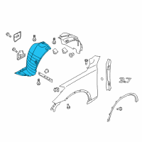 OEM 2014 Infiniti QX50 Protector-Front Fender, Front LH Diagram - 63845-1BA0A