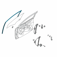 OEM Kia Rio Run Assembly-Front Door Window Glass Diagram - 82540H9000