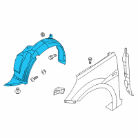 OEM 2013 Hyundai Accent Front Wheel Guard Assembly, Left Diagram - 86811-1R000