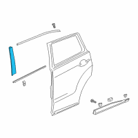 OEM Acura Garnish, Left Rear Door Center Pillar Diagram - 72970-TX4-A00