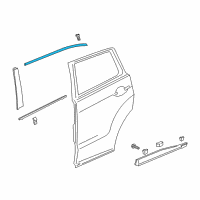 OEM 2018 Acura RDX Molding Assembly, Left Rear Door Sash Diagram - 72965-TX4-A01