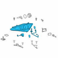 OEM 2012 Lexus IS350 Headlamp Unit With Gas, Right Diagram - 81145-53543