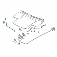 OEM 1993 Acura NSX Stay, Hood Open Diagram - 74145-SL0-010