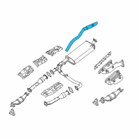 OEM Nissan Exhaust Tube Assembly, Rear Diagram - 20050-ZL00A