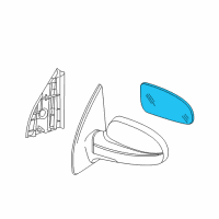 OEM 2009 Pontiac G3 Mirror, Outside Rear View (Reflector Glass Only) Diagram - 96493557