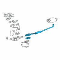 OEM 2001 Lexus ES300 Exhaust Center Pipe Assembly Diagram - 17420-20270