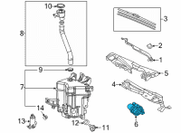 OEM 2021 Toyota Mirai Wiper Motor Diagram - 85110-62070