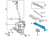 OEM 2021 Toyota Mirai Wiper Linkage Diagram - 85150-62070