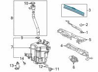 OEM 2022 Toyota Mirai Wiper Blade Diagram - 85222-62070