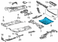 OEM 2020 Toyota Highlander Center Floor Pan Diagram - 58211-0E100
