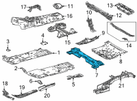 OEM 2020 Toyota Highlander Center Floor Pan Diagram - 58202-0E110