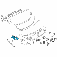 OEM BMW 640i xDrive Left Trunk Lid Hinge Diagram - 41-62-7-228-179