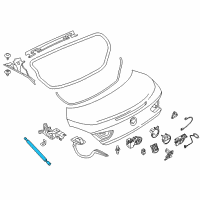 OEM 2019 BMW M6 Gran Coupe Gas Pressurized Spring For Trunk Lid Diagram - 51-24-7-360-583