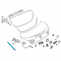 OEM 2014 BMW M6 Gran Coupe Gas Pressurized Spring For Trunk Lid Diagram - 51-24-7-360-583