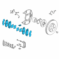 OEM 2018 Honda Ridgeline Pad Set, Front Diagram - 45022-TZ5-A01