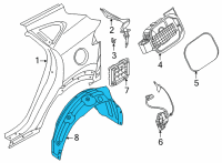 OEM 2022 Hyundai Tucson GUARD ASSY-REAR WHEEL, RH Diagram - 86822-N9000