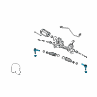 OEM 2013 Cadillac SRX Outer Tie Rod Diagram - 19207057