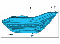OEM 2022 Acura MDX Headlight Assembly Passenger Side Diagram - 33100-TYA-A01
