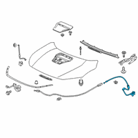 OEM 2017 Honda Civic Wire Assembly, Rear Hood (Deep Black) Diagram - 74132-TGG-A01ZA