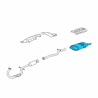 OEM 2000 Pontiac Sunfire Exhaust Muffler Assembly (W/ Tail Pipe) Diagram - 22603142