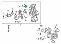 OEM Toyota GR Supra Water Pump Assembly O-Ring Diagram - 90118-WA536