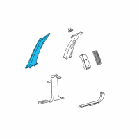 OEM 2000 Ford Taurus Weatherstrip Pillar Trim Diagram - 1F1Z-5403598-AAB