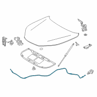 OEM Lexus NX200t Cable Assembly, Hood Lock Diagram - 53630-78020