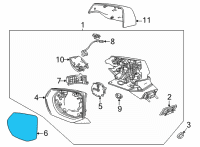 OEM 2022 GMC Yukon XL Mirror Glass Diagram - 84315163