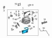 OEM Toyota Mirai Heater Core Diagram - 87107-62040