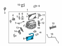 OEM 2021 Toyota Mirai Heater Core Diagram - 87107-62040