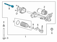 OEM Cadillac Inner Tie Rod Diagram - 23170340