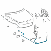 OEM 2002 Lexus SC430 Cable Sub-Assy, Luggage Door Lock Control Diagram - 64607-24050