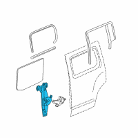 OEM 2010 Hummer H3T Rear Side Door Window Regulator Diagram - 25964205