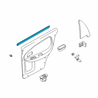 OEM Kia Sephia Weatherstrip-Glass In, RH Diagram - 0K2A172821