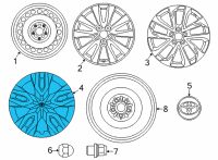OEM 2022 Toyota Corolla Cross Wheel Cover Diagram - 42602-0A040