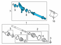 OEM 2022 Acura MDX Shaft Assembly, Half Diagram - 44500-TYA-A00