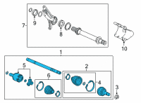 OEM Acura MDX Shaft Assembly, R Drive Diagram - 44305-TYA-A02