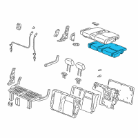 OEM 2003 Honda Pilot Pad, L. RR. Seat Cushion Diagram - 82532-S9V-A01