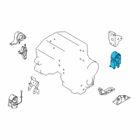 OEM 2004 Nissan Murano Engine Mounting Insulator, Rear Diagram - 11320-CA01E