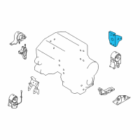 OEM 2003 Nissan Murano Engine Mounting Bracket, Rear Diagram - 11332-CA000