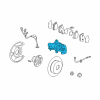 OEM 2002 Honda Civic Caliper Sub-Assembly, Right Rear (Reman) Diagram - 43018-S5A-J02RM