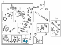 OEM 2020 Jeep Wrangler Bearing-Differential Side Diagram - 68401159AA
